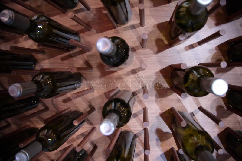 Wine Bottles On Wall Picture. Image 9291672