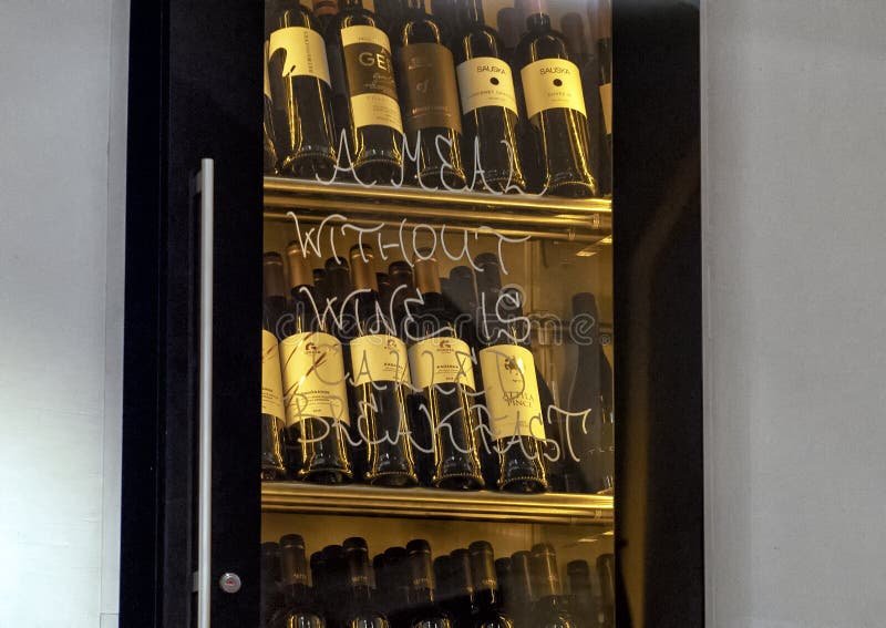 Wine Cabinet With Humorous Statement Inside Historic Pest Buda