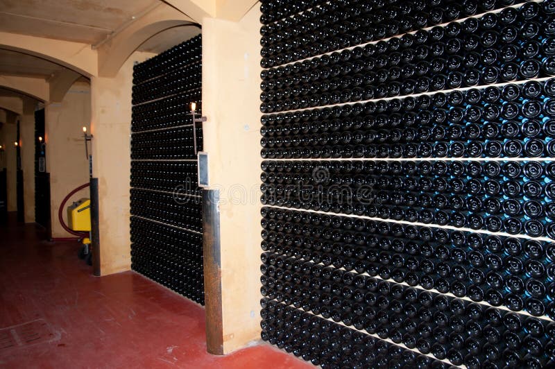 Wine Cellar (Italy, Franciacorta) Stock Photo Image of bottle