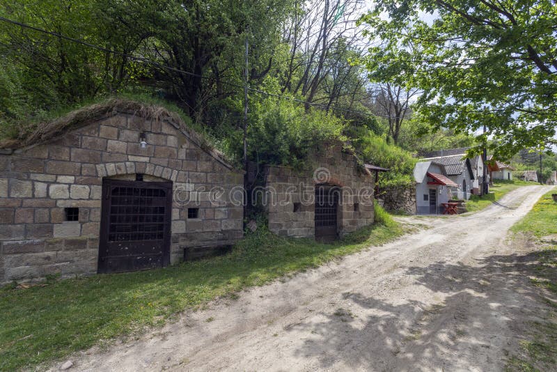 Wine Cellars in Cserepfalu, Hungary Stock Photo Image of village