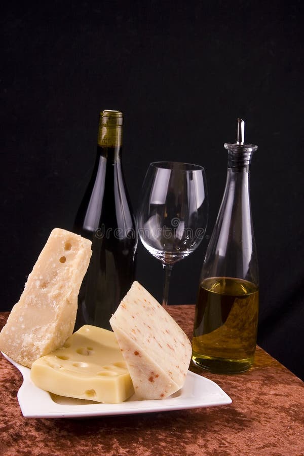 Wine and cheese appetizer