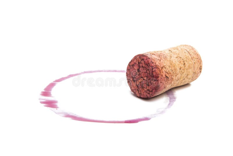 Wine cork with drops of red wine