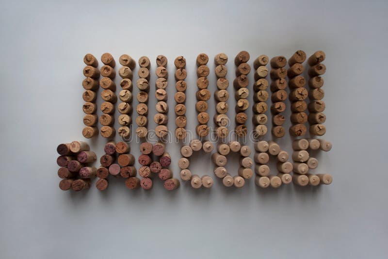 Wine Corks Bar Code from Above Stock Photo Image of collection, angle