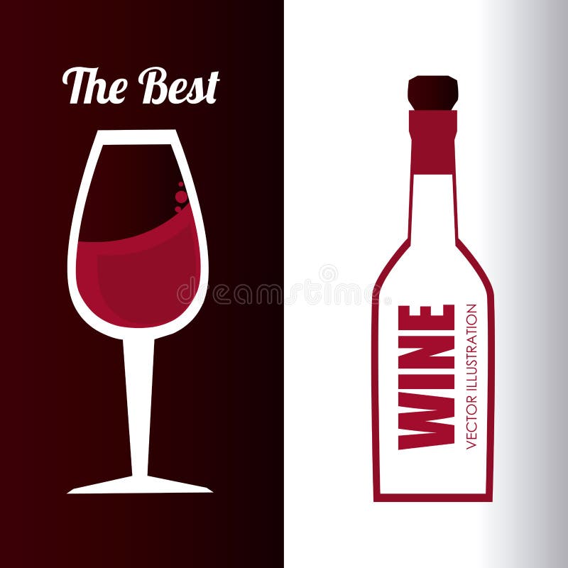 Wine Design Over Red And White Background Vector Illustration Stock