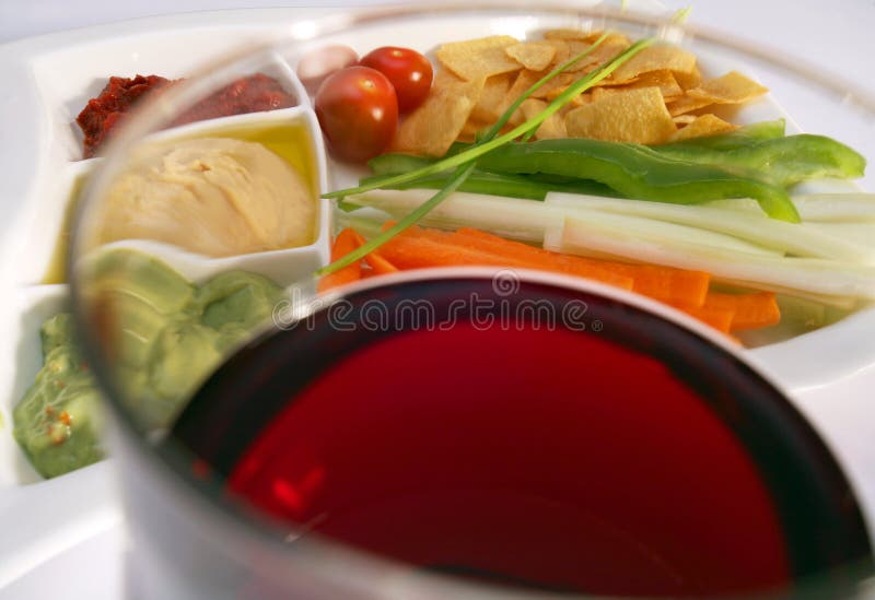 Wine and dip stock photo. Image of carrot, salsa, glass 2692428