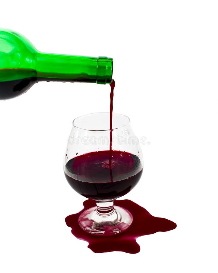 Wine en el vidrio, el vino derramado imagenes de archivo Wine en el vidrio, el vino derramado imagenes de archivo