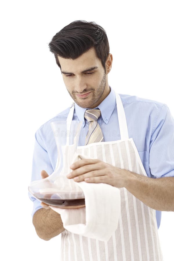 Wineexpert Holding Decanting Carafe Stock Image Image of person, skill 42323695