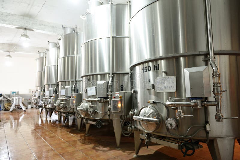 Wine fermentation vats stock image. Image of gauge, alcohol 36438817