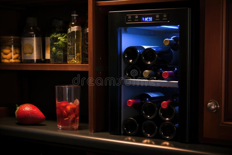 Wine Fridge Temperature and Humidity Settings Display Stock Illustration Illustration of