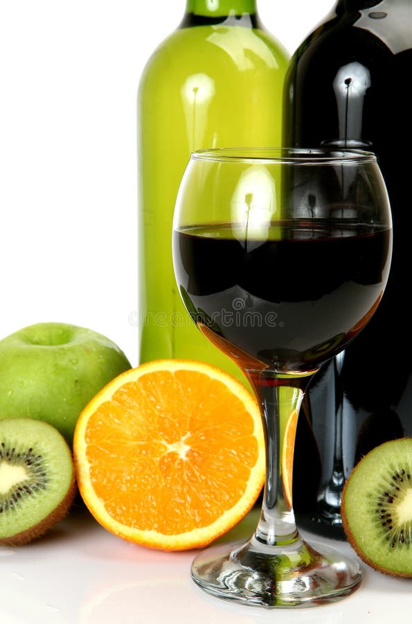 Wine and fruit basket stock photo. Image of celebration 8856776
