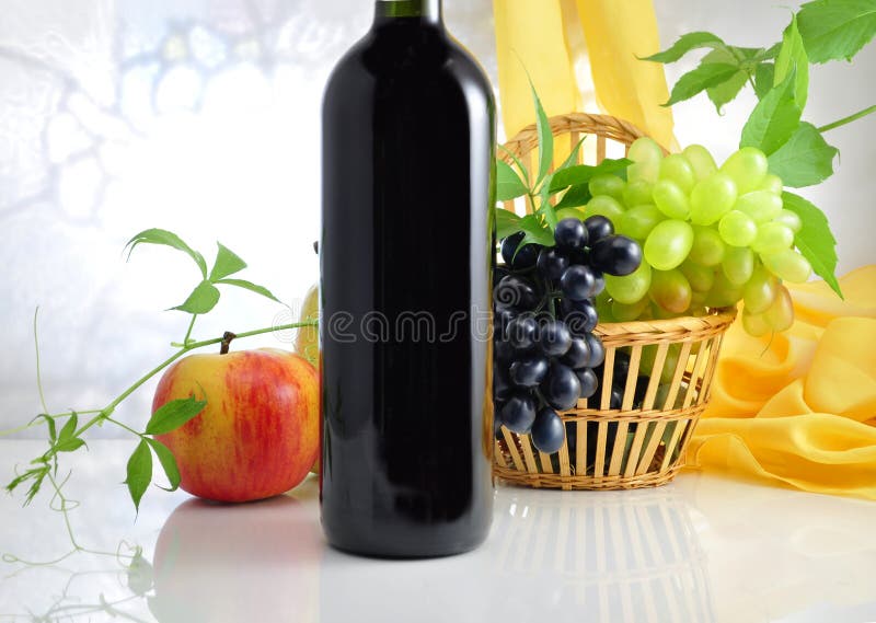 Wine and fruits stock image. Image of juice, cold, grape 15065727