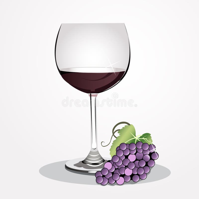 Red grapes with wine. menu stock vector. Illustration of brandy - 21464768