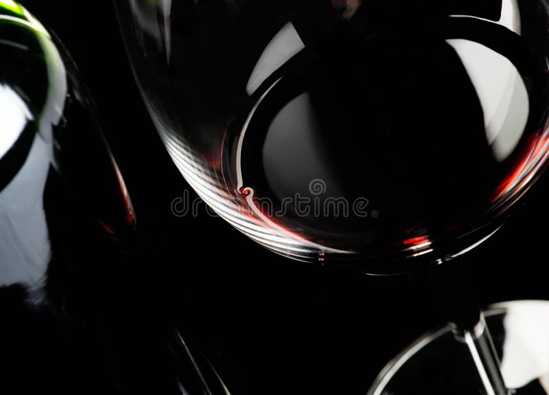 Wine glass and bottle abstract