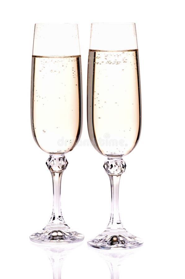 Wine Glass with a Champagne Stock Image Image of christmas, isolated
