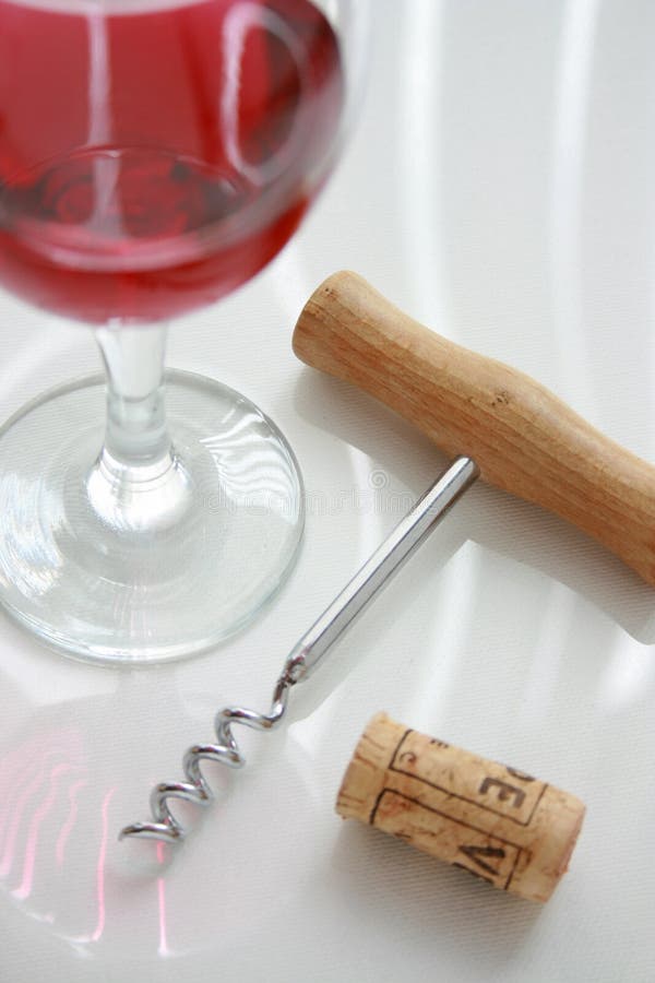 Wine Glass With Corkscrew Picture. Image 4757725
