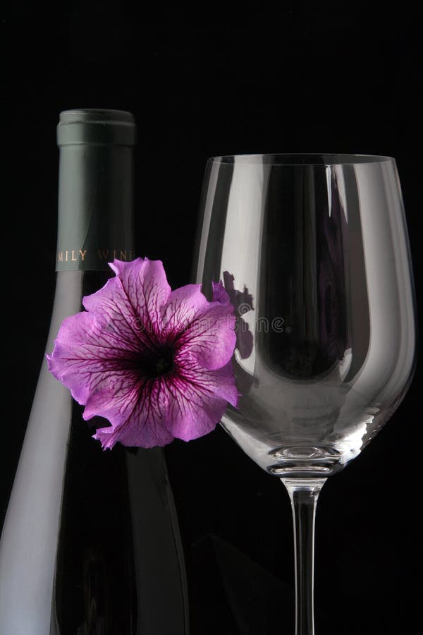 Wine and glass with flower stock image. Image of burgundy 820939