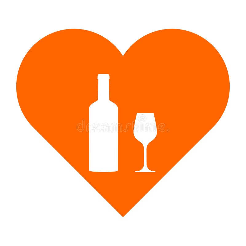 Wine glass and heart stock vector. Illustration of white - 163820647
