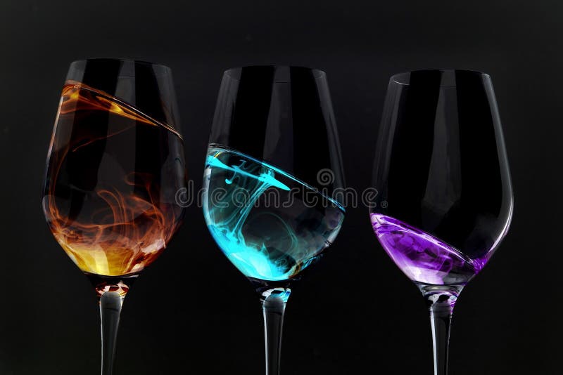 Wine Glass Illusions on Black Stock Photo Image of scene, festive