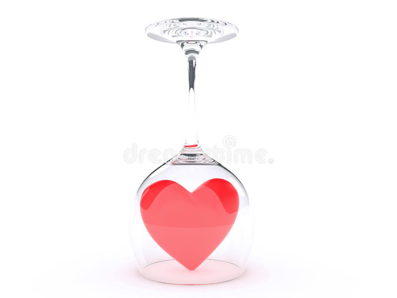 Wine Glass with Red Hearts on Valentine's Day royalty free illustration Wine Glass with Red Hearts on Valentine's Day royalty free illustration