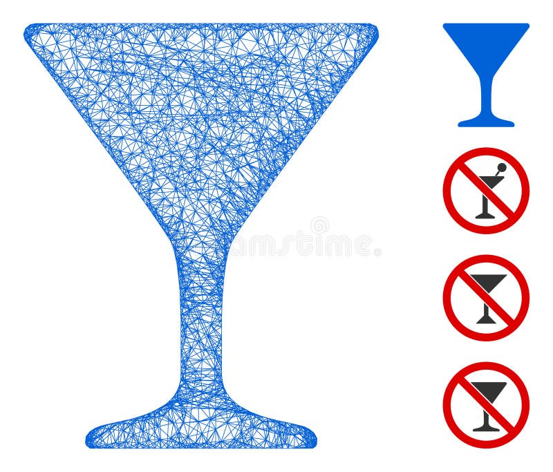 Wine Glass  Vector Mesh Illustration Stock Illustration