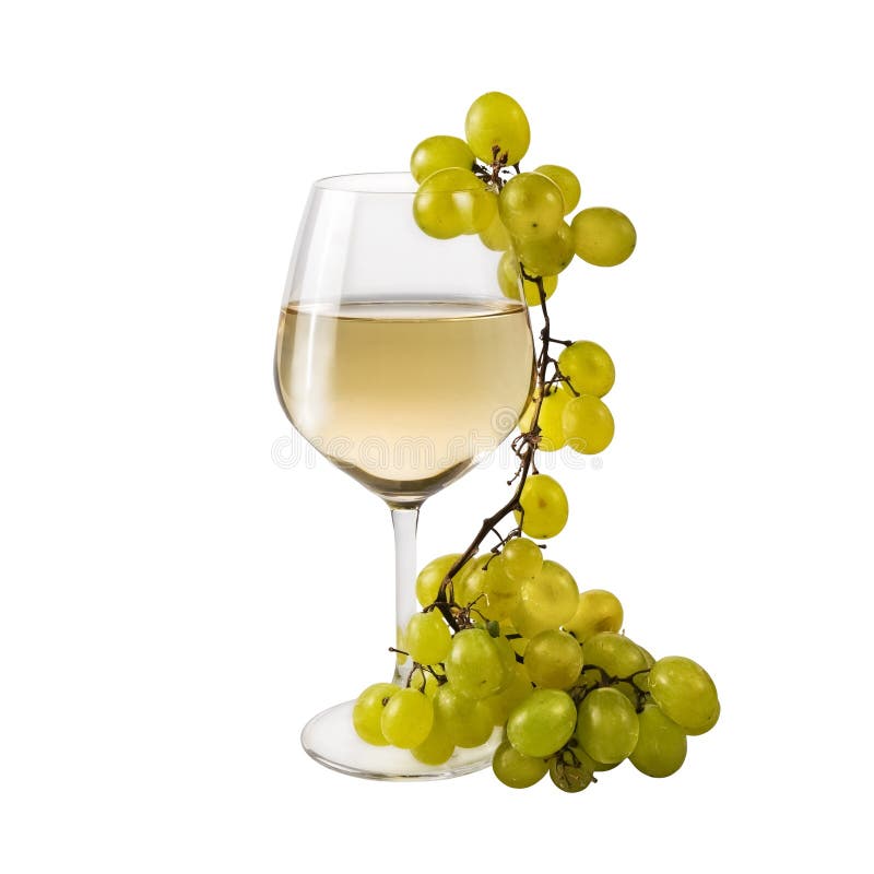 Wine Glass White Grapes Stock Photography Image 33373652