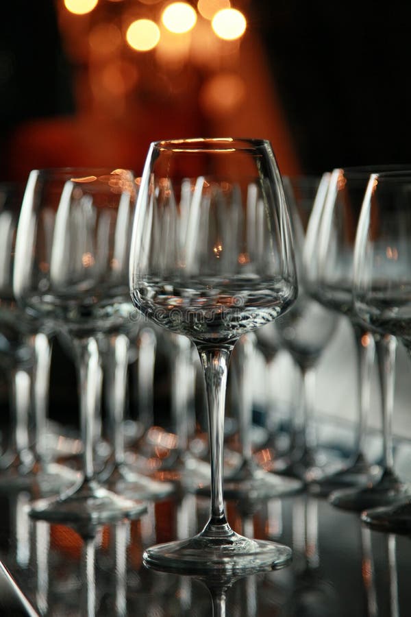 Wine glasses on the bar stock photo. Image of diner, ornament 16630538