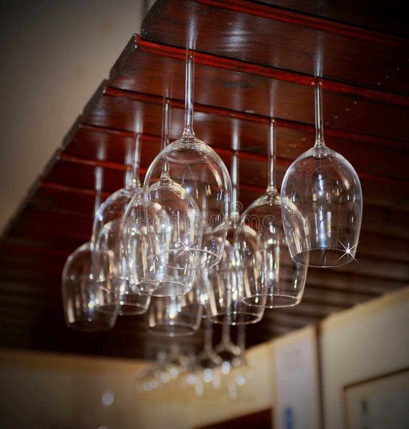 Wine glasses on the bar stock image. Image of event, alcohol 33382163