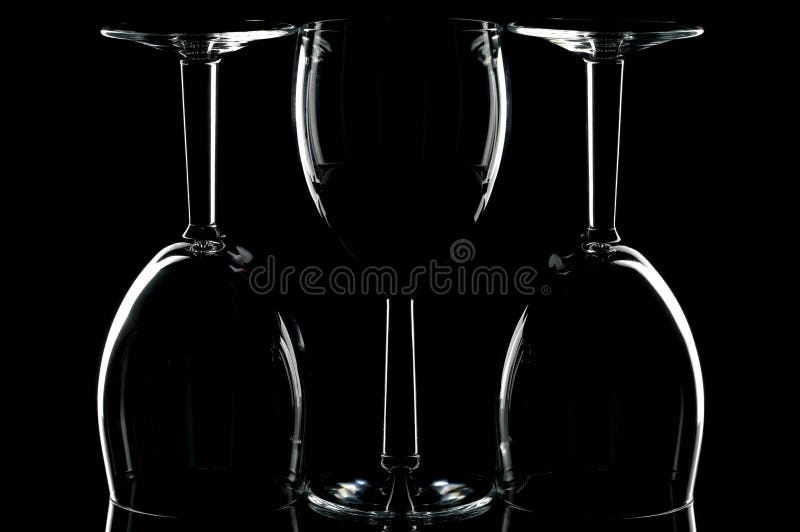 Wine glasses on black stock photo. Image of wineglass 3790410