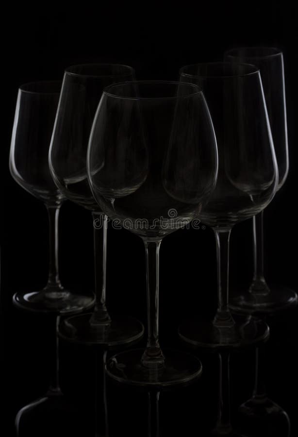 Wine glasses on black stock photo. Image of dinner, romantic 96754982