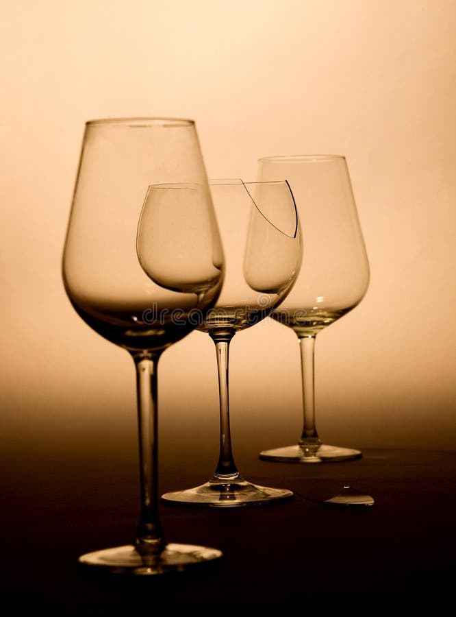 Wine Glasses in Brown Tones Stock Photo Image of illustrations