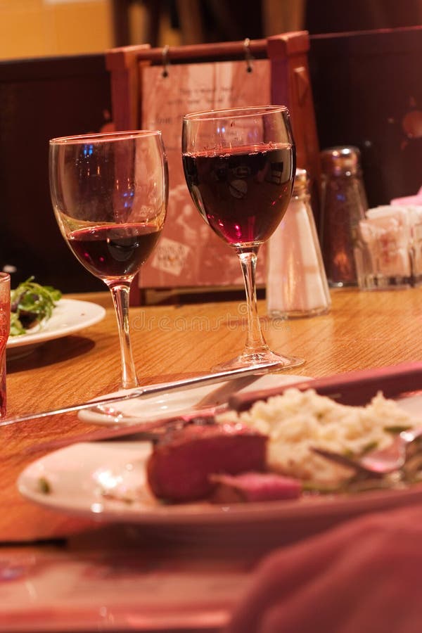 Wine Glasses with Dinner stock image. Image of dinner, wine - 999497