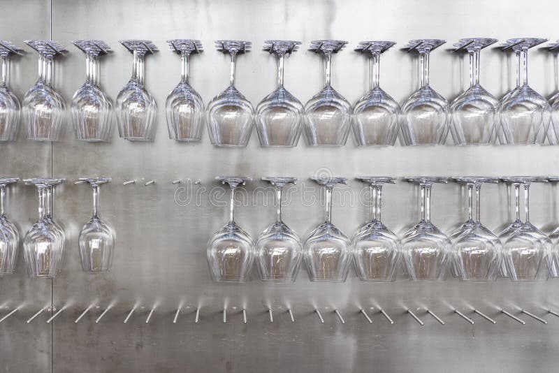 Wine Glasses Hanging on Wall in Wine Shop Stock Image Image of liquid, decor 248476963
