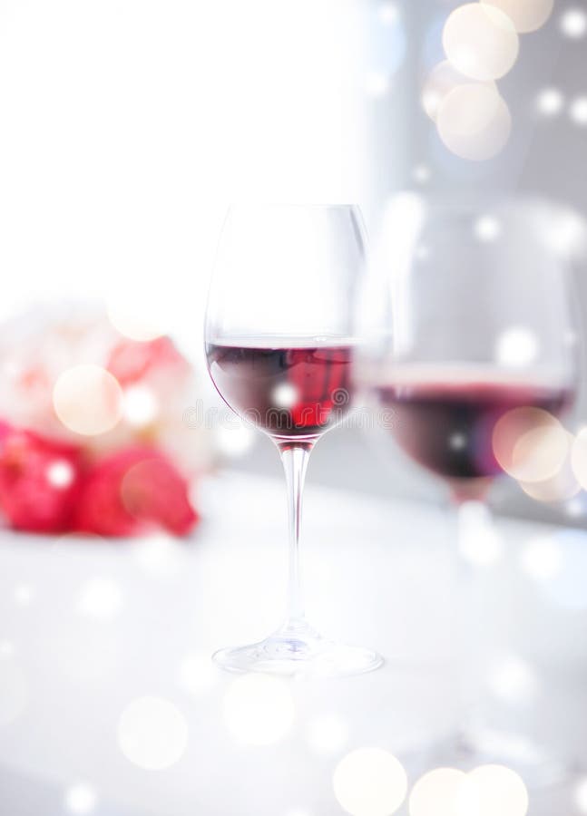 Wine glasses on the table in restaurant royalty free stock photos Wine glasses on the table in restaurant royalty free stock photos