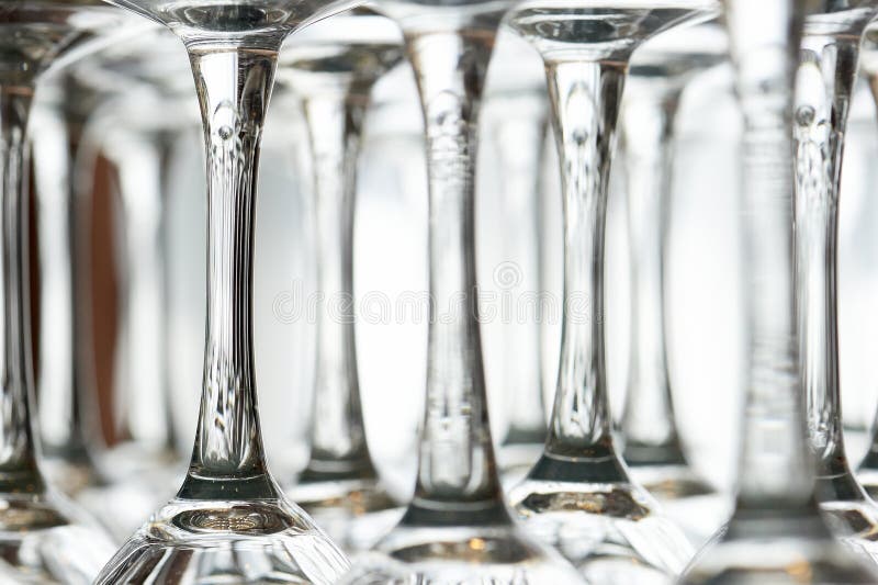 Empty Wine Glasses with Decanters Stock Photo Image of wine, table