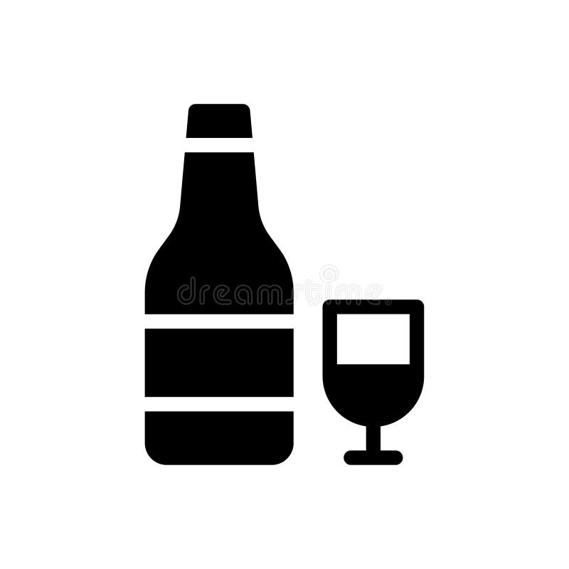 Wine glyph flat icon stock illustration