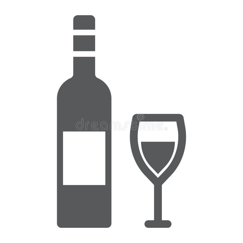 Wine glyph icon, alcohol and drink, glass sign, vector graphics, a solid pattern on a white background. royalty free illustration