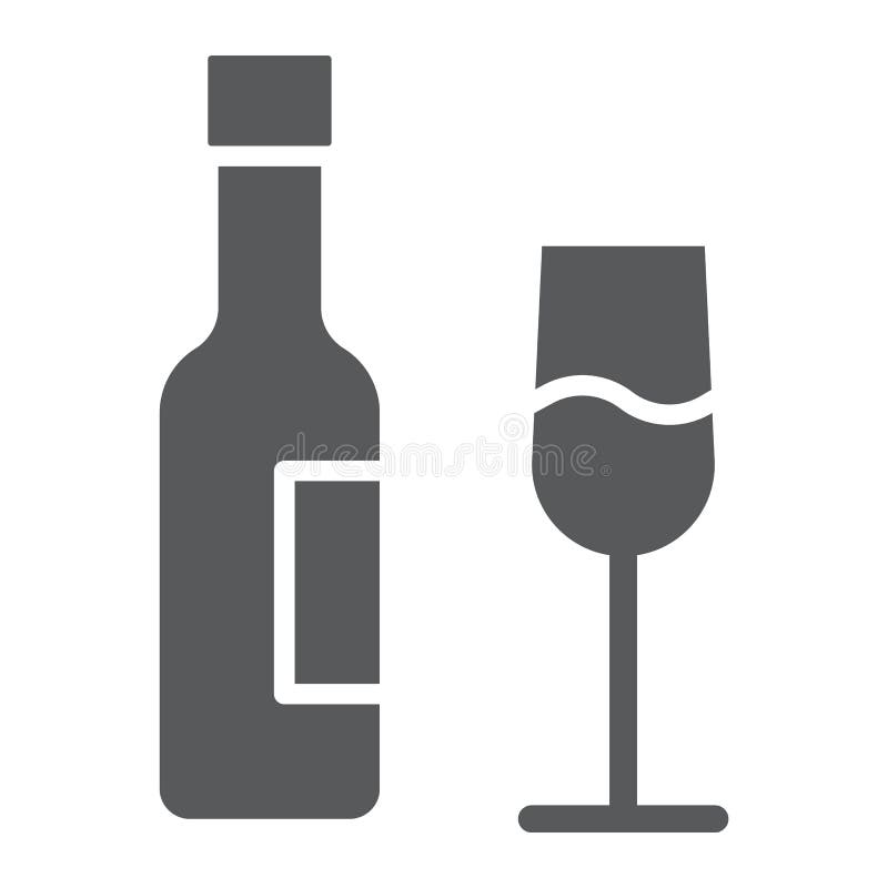 Wine glyph icon, glass and alcohol, drink sign, vector graphics, a solid pattern on a white background. royalty free illustration