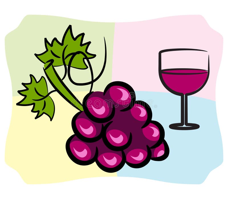 Wine With Grapes Stock Vector Illustration Of Image 15241332