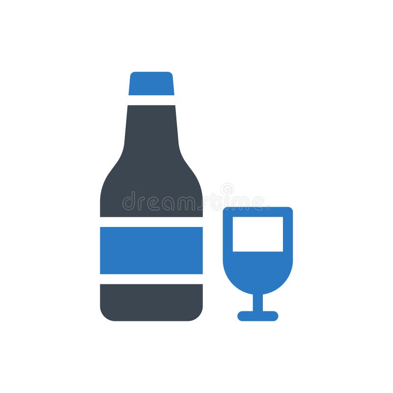 Wine glyph color icon royalty free illustration
