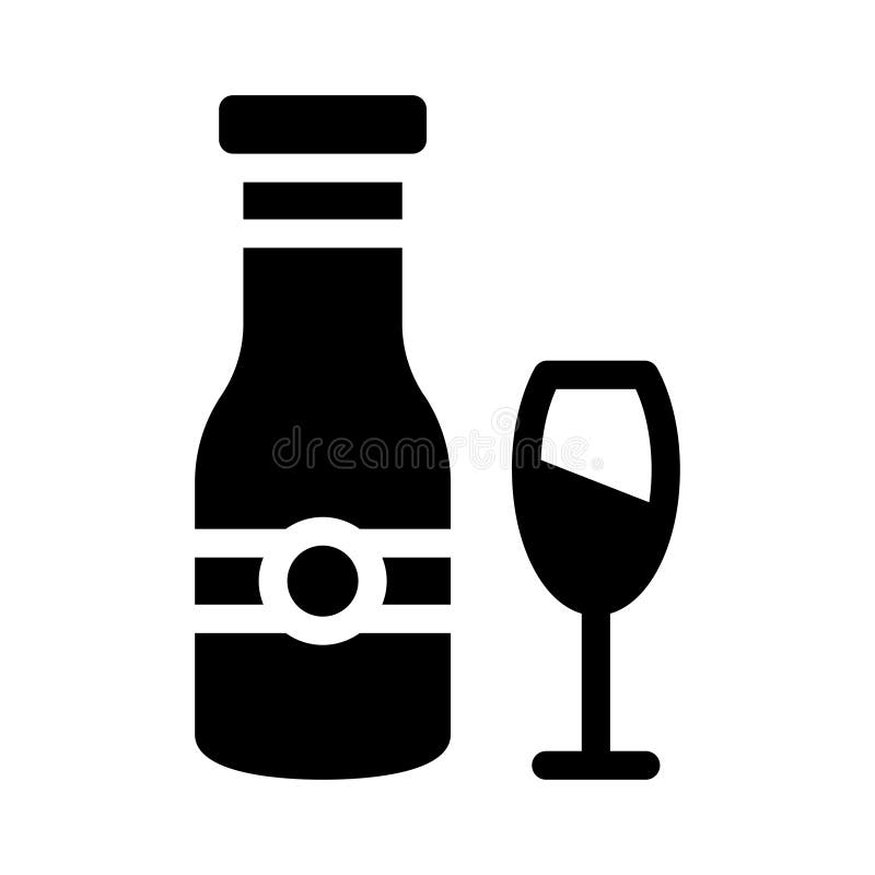 Wine glyph flat icon vector illustration.