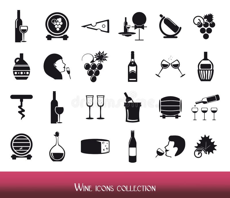 Collection of wine icons stock vector. Illustration of abstract 9999289