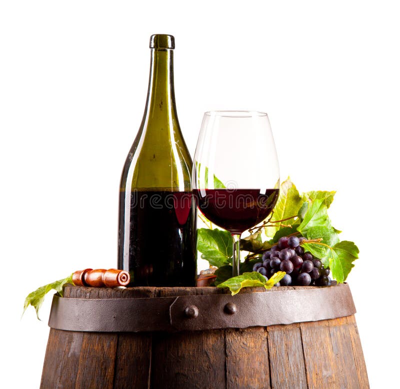 Wine on Keg, Isolated on White Background Stock Image Image of vine