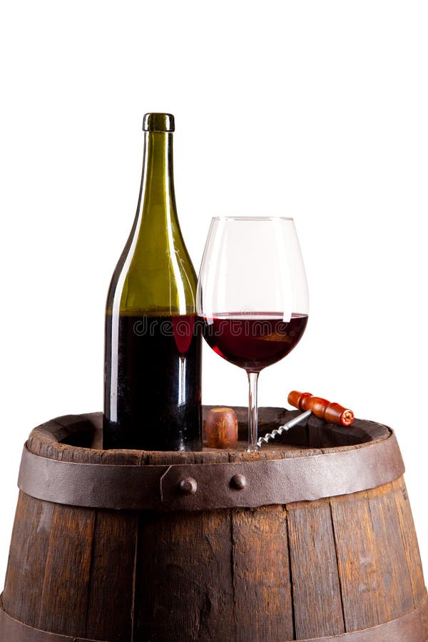 Wine on Keg, Isolated on White Background Stock Image Image of vine