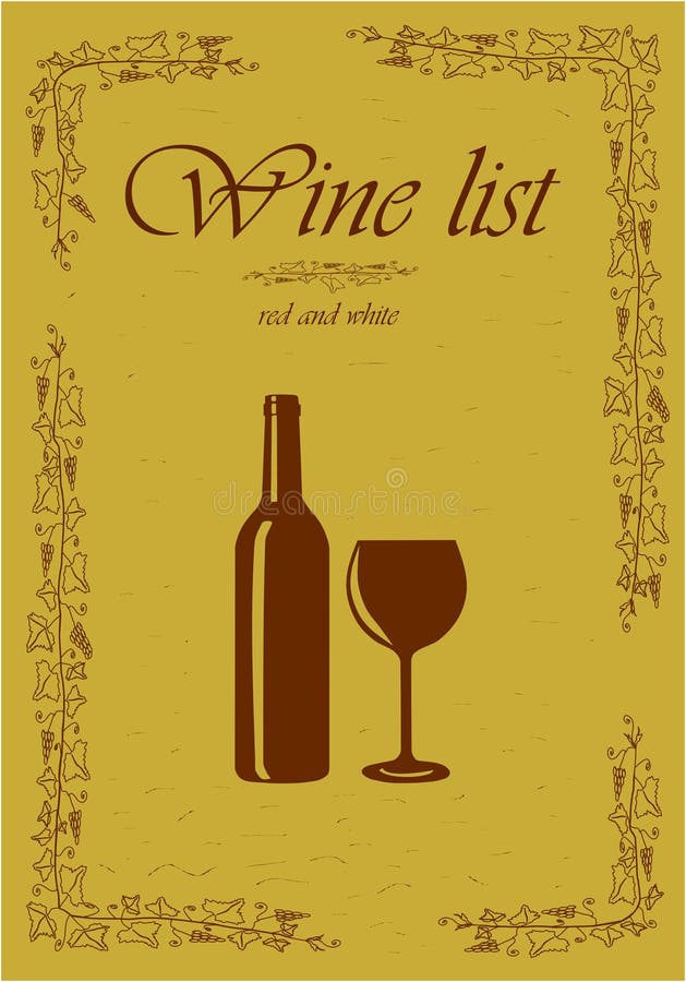 Wine list - vector illustration. royalty free illustration