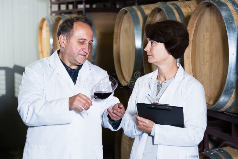 Wine maker with wineglass stock image. Image of bodega 80667589