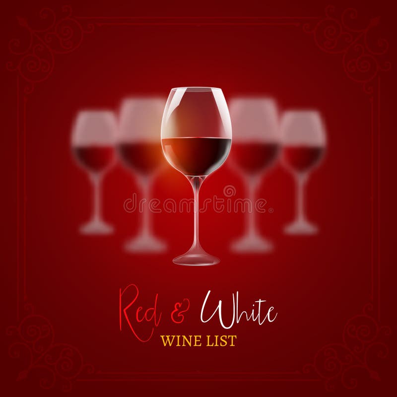 Wine Menu Card Design Template. Red and White Wine List Template Layout