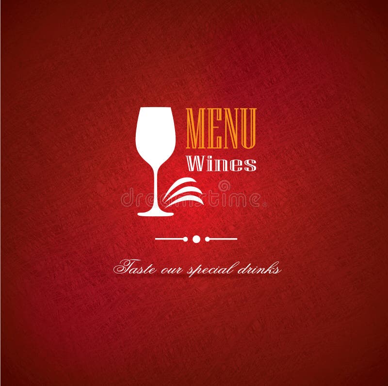 Wine Menu Cover Design For Restaurants Stock Vector Illustration of