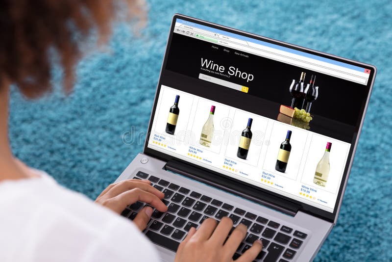 Wine Online Home Delivery stock photo. Image of liquid 250568864
