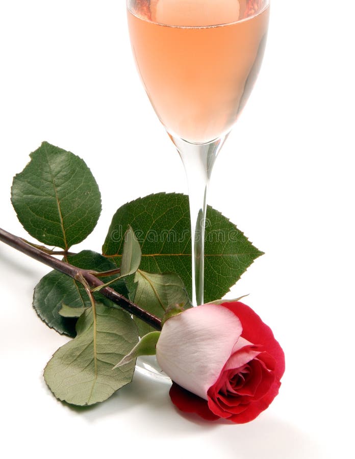 Wine and Rose stock image. Image of romance, rose, pedals 3825333