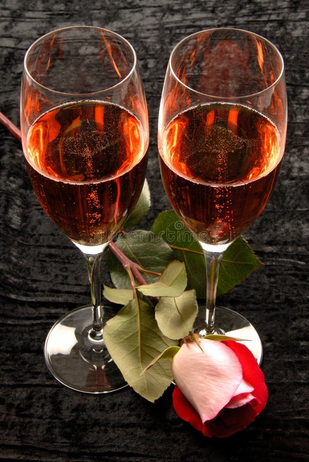 Wine and Rose stock image. Image of romance, rose, pedals 3825333